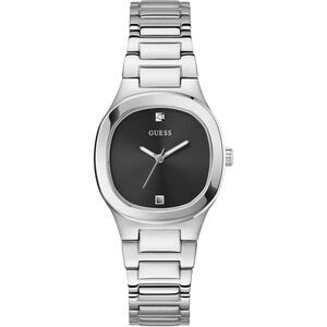 Guess Crystal Applique Square Silver Tone Ladies Watch